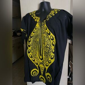 Black and Yellow Dashiki Shirt